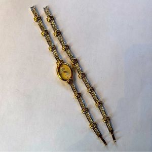 Nolan Miller Glamour Collection Gold Crystal Watch & Bracelet Set